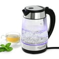 thumbnail image 1 of MegaChef 1.7 Liter Glass and Stainless Steel Electric Tea Kettle in Silver, 1 of 6