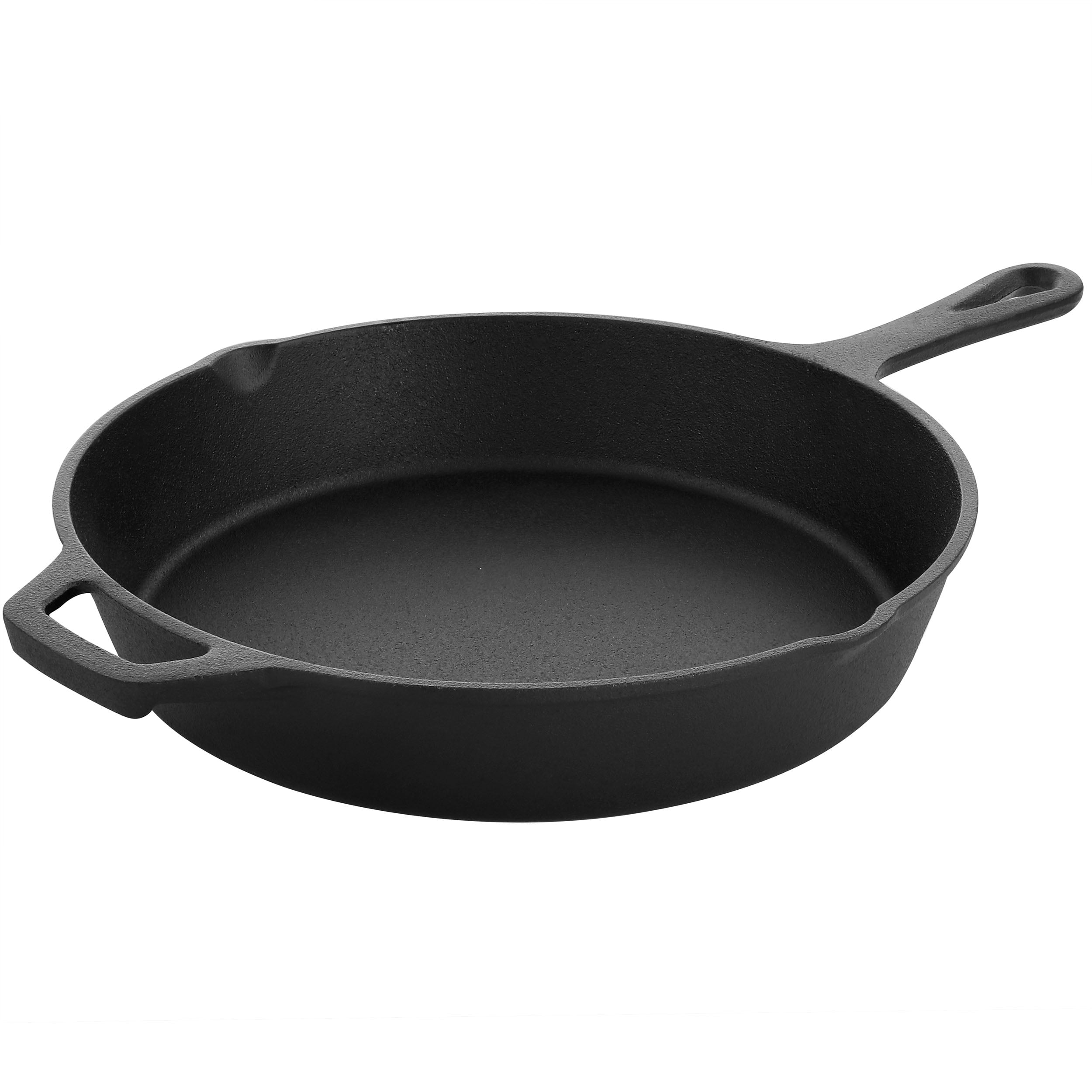 MegaChef 10 Inch Round Preseasoned Cast Iron Frying Pan with Handle in