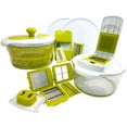 thumbnail image 1 of MegaChef 10-in-1 Multi-Use Salad Spinning Slicer, Dicer and Chopper with Interchangeable Blades and Storage Lids, 1 of 4