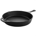 thumbnail image 1 of MegaChef 12 Inch Round Preseasoned Cast Iron Frying Pan in Black, 1 of 7