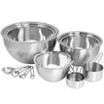 thumbnail image 1 of MegaChef 14 Piece Stainless Steel Measuring Cup and Spoon Set with Mixing Bowls, 1 of 3