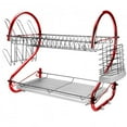 thumbnail image 1 of MegaChef 16 Inch Two Shelf Dish Rack in Red, 1 of 3