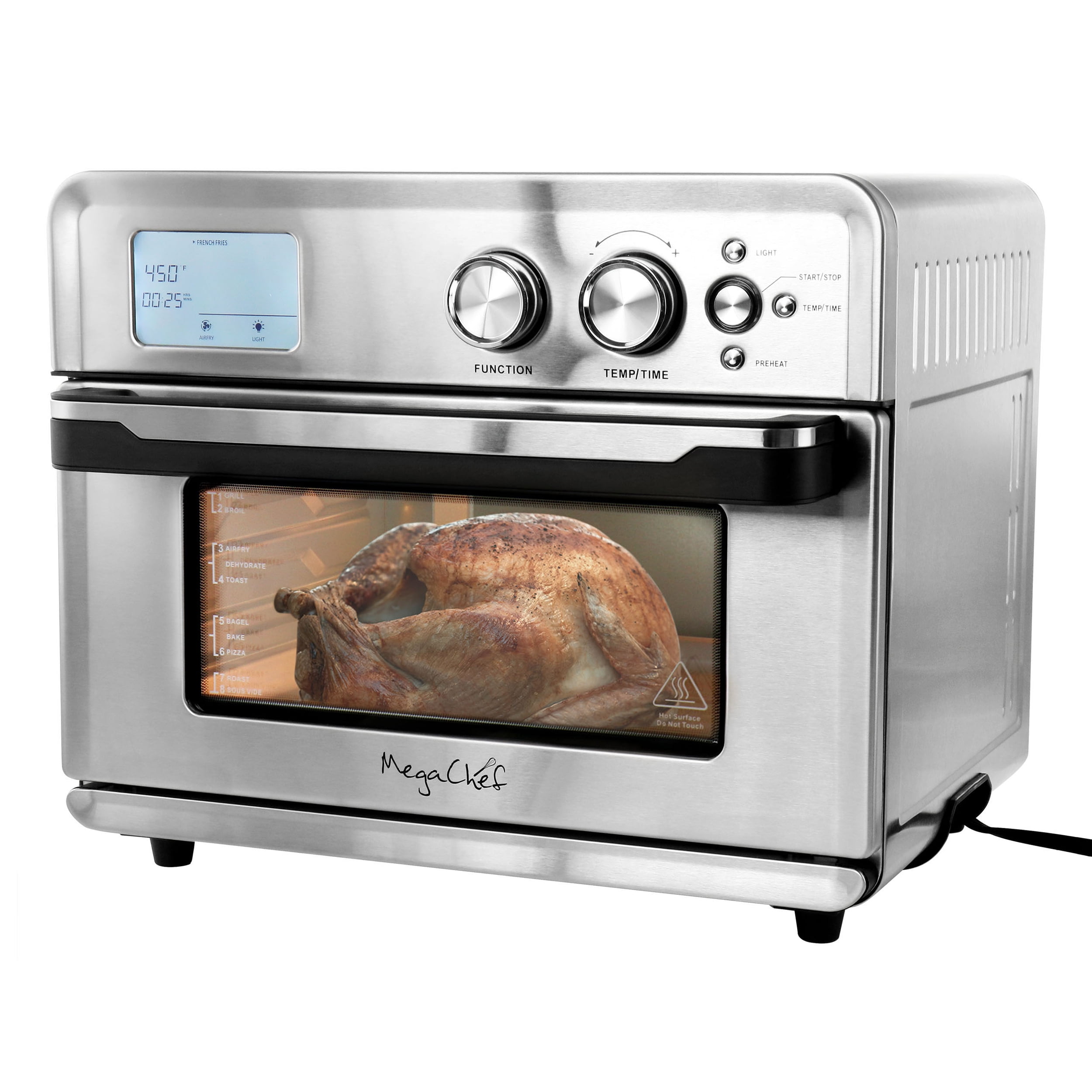 MegaChef Silver Digital Multifunction Air Fryer Toaster Oven