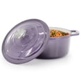 thumbnail image 1 of MegaChef 2.7 Quart Round Enameled Cast Iron Casserole in Gradient Purple, 1 of 7