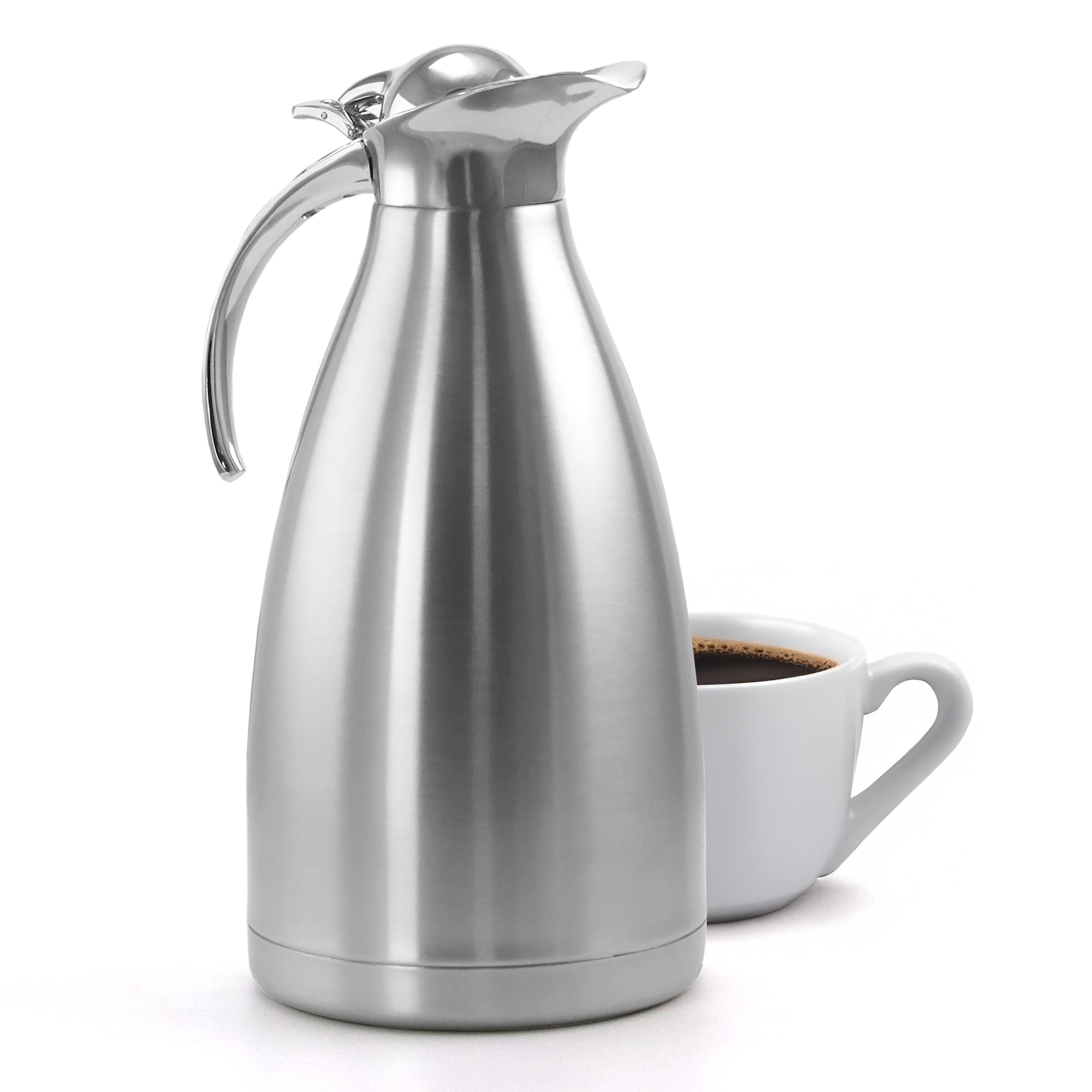MegaChef 2L Deluxe Stainless Steel Thermal Beverage Carafe for Coffee and Tea