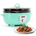 thumbnail image 1 of MegaChef 3.5 Quart Oval Electric Digital Slow Cooker in Turquoise, 1 of 5