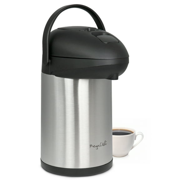 MegaChef 3 Liter Stainless Steel Vacuum Body Pump Cap Air Pot