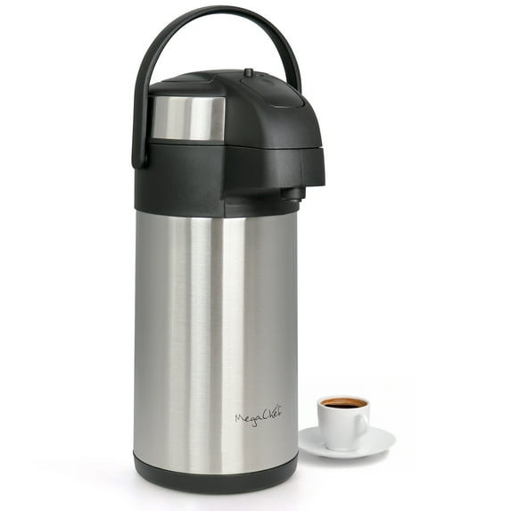 MegaChef 3 Liter Stainless Steel Vacuum Body Pump Cap Air Pot