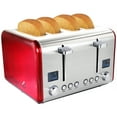 thumbnail image 1 of MegaChef 4 Slice Toaster in Stainless Steel Red, 1 of 6