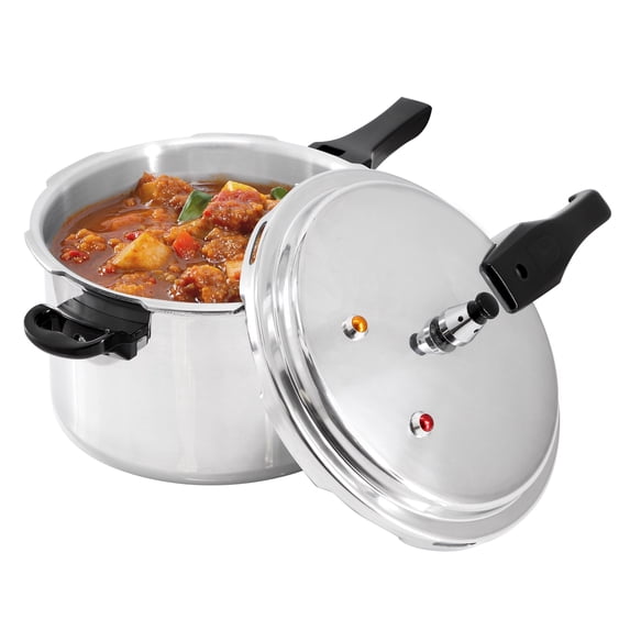 MegaChef 7 Quart Aluminum Stovetop Pressure Cooker, Induction Compatible