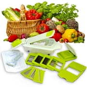 MegaChef 8-in-1 Multi-Use Slicer Dicer and Chopper with Interchangeable Blades, Vegetable and Fruit Peeler and Soft Slicer