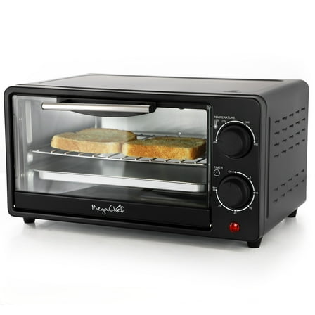 MegaChef 9 Quart Electric Counter Top Toaster Oven in Black