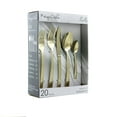 thumbnail image 1 of MegaChef Baily 20 Piece Flatware Utensil Set, Stainless Steel Silverware Metal Service for 4 in Light Gold, 1 of 6