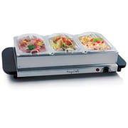 MegaChef 3 Section Buffet Server & Food Warmer in Stainless Steel