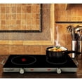 thumbnail image 1 of MegaChef Ceramic Infrared Double Electric Cooktop – Dual Burner, Portable Countertop Cooktop with Adjustable Heat Control, Easy Clean Glass Top & Stainless Steel Body, 1 of 5