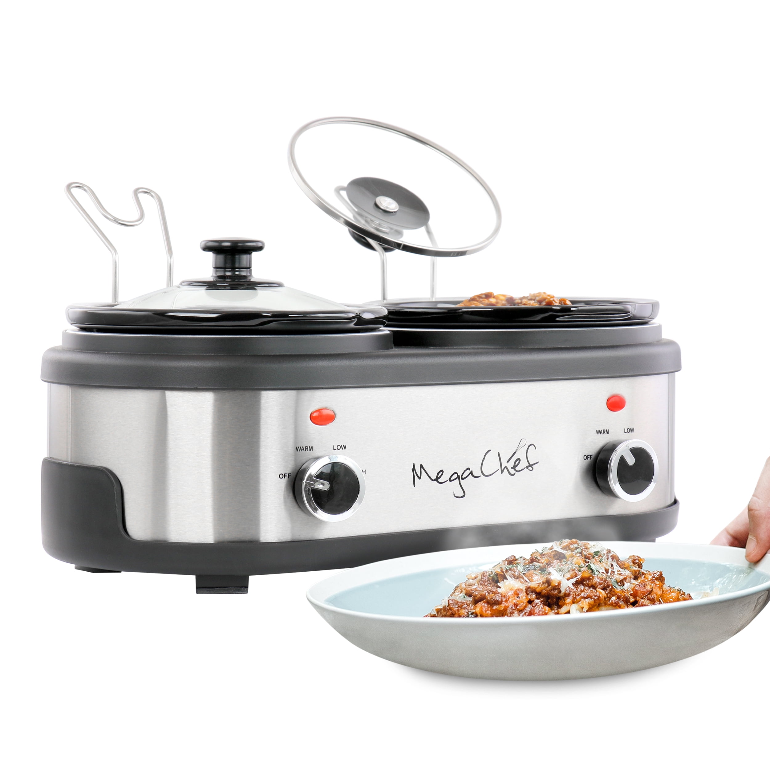 Dual 1.5 Liter Stainless Steel Crock Buffet Slow Cooker