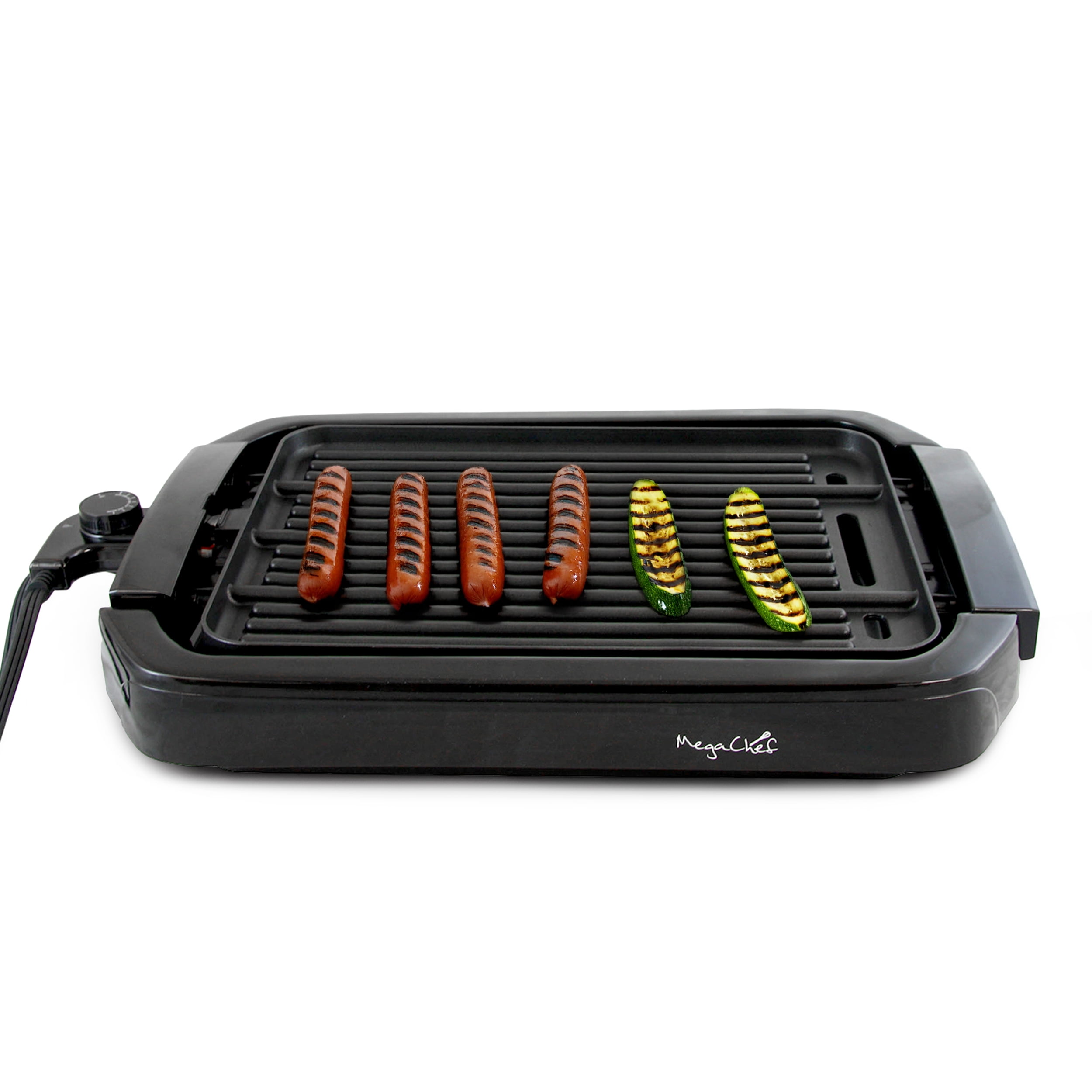 MegaChef Black Non-Stick Reversible Indoor Grill and Griddle
