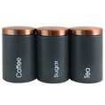 thumbnail image 1 of MegaChef Essential Kitchen Storage 3 Piece Sugar, Coffee and Tea Canister Set in Matte Gray, 1 of 5