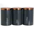 thumbnail image 1 of MegaChef Essential Kitchen Storage 3 Piece Sugar, Coffee and Tea Canister Set in Matte Gray, 1 of 4