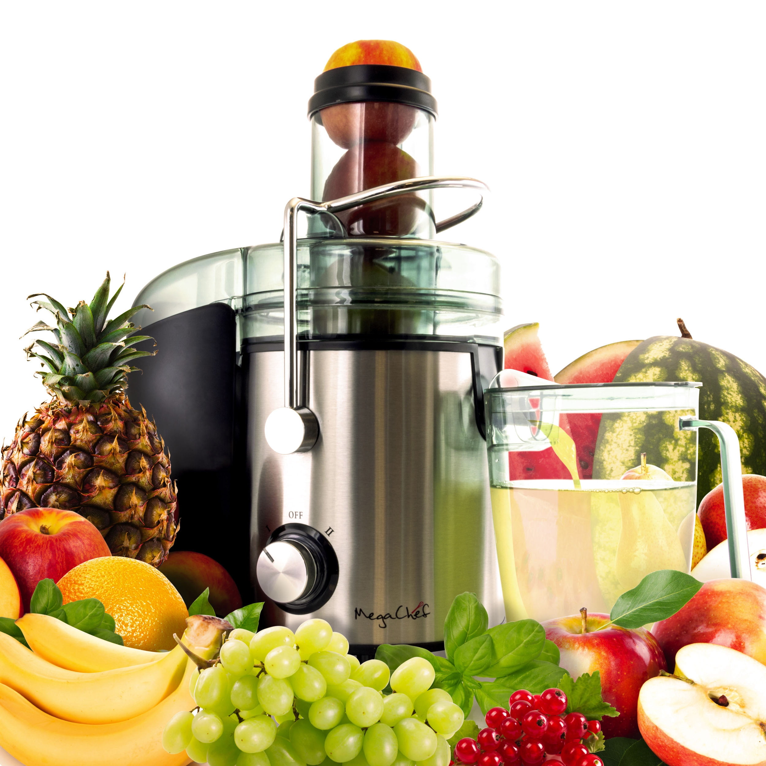 MegaChef Silver Electric Centrifugal Juicer with Variable Speed