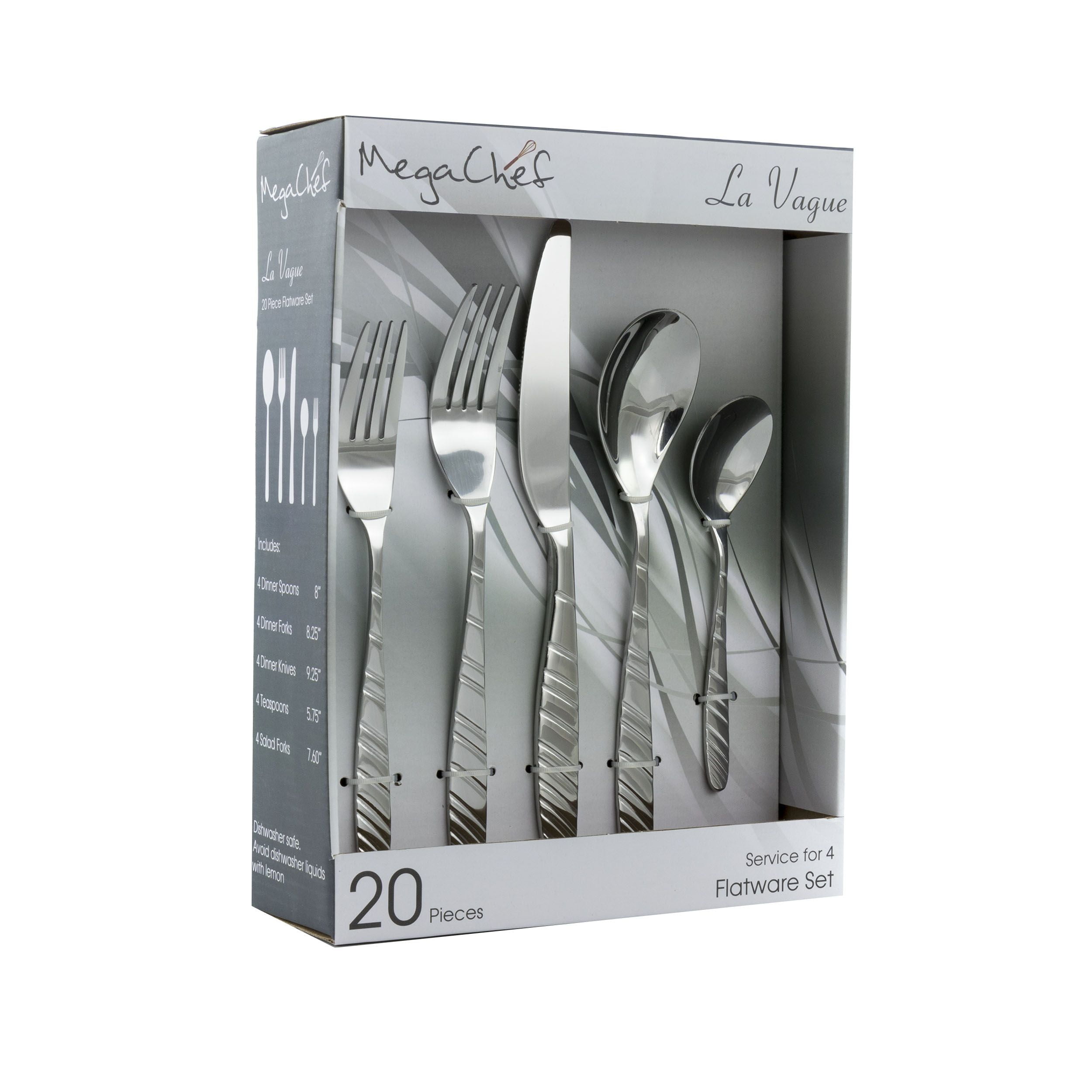 MegaChef La Vague 20 Piece Flatware