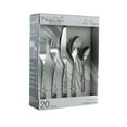 thumbnail image 1 of MegaChef La Vague 20 Piece Flatware Utensil Set, Stainless Steel Silverware Metal Service for 4 in Silver, 1 of 6