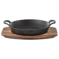 thumbnail image 1 of MegaChef Mini Cast Iron Oval Pan with Wood Tray, 1 of 6