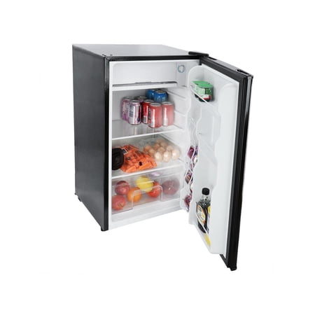MegaChef Mini Refrigerator with Shelves, Stainless Steel Black, 43.8 lb