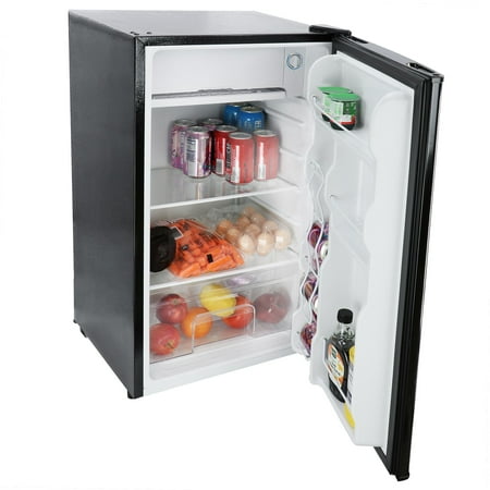 MegaChef Mini Refrigerator with Shelves, Stainless Steel Black, 43.8 lb