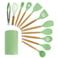 thumbnail image 1 of MegaChef Mint Green 12 Piece Silicone and Wood Cooking Utensils, 1 of 7