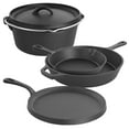 thumbnail image 1 of MegaChef Pre-Seasoned Cast Iron 5-Piece Kitchen Cookware Set, Pots and Pans, 1 of 3