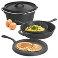 thumbnail image 1 of MegaChef Pre-Seasoned Cast Iron 5-Piece Kitchen Cookware Set, Pots and Pans, 1 of 8