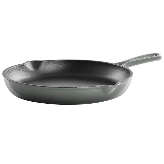 MegaChef Round 10.25 Inch Enameled Cast Iron Skillet in Gradient Gray