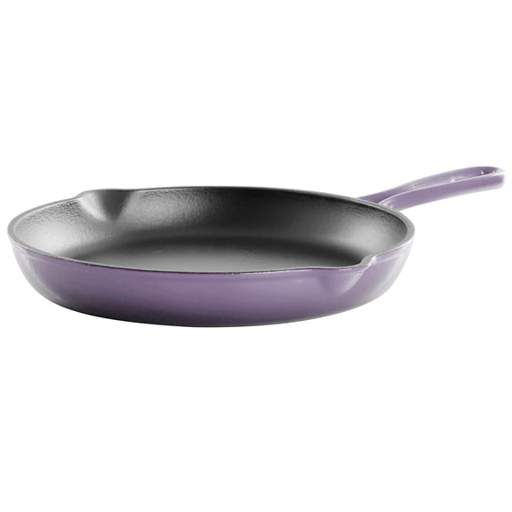 MegaChef Round 10.25 Inch Enameled Cast Iron Skillet in Gradient Purple