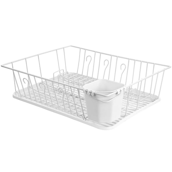 MegaChef Single Shelf Coated Steel Drying Rack White (93696406M)