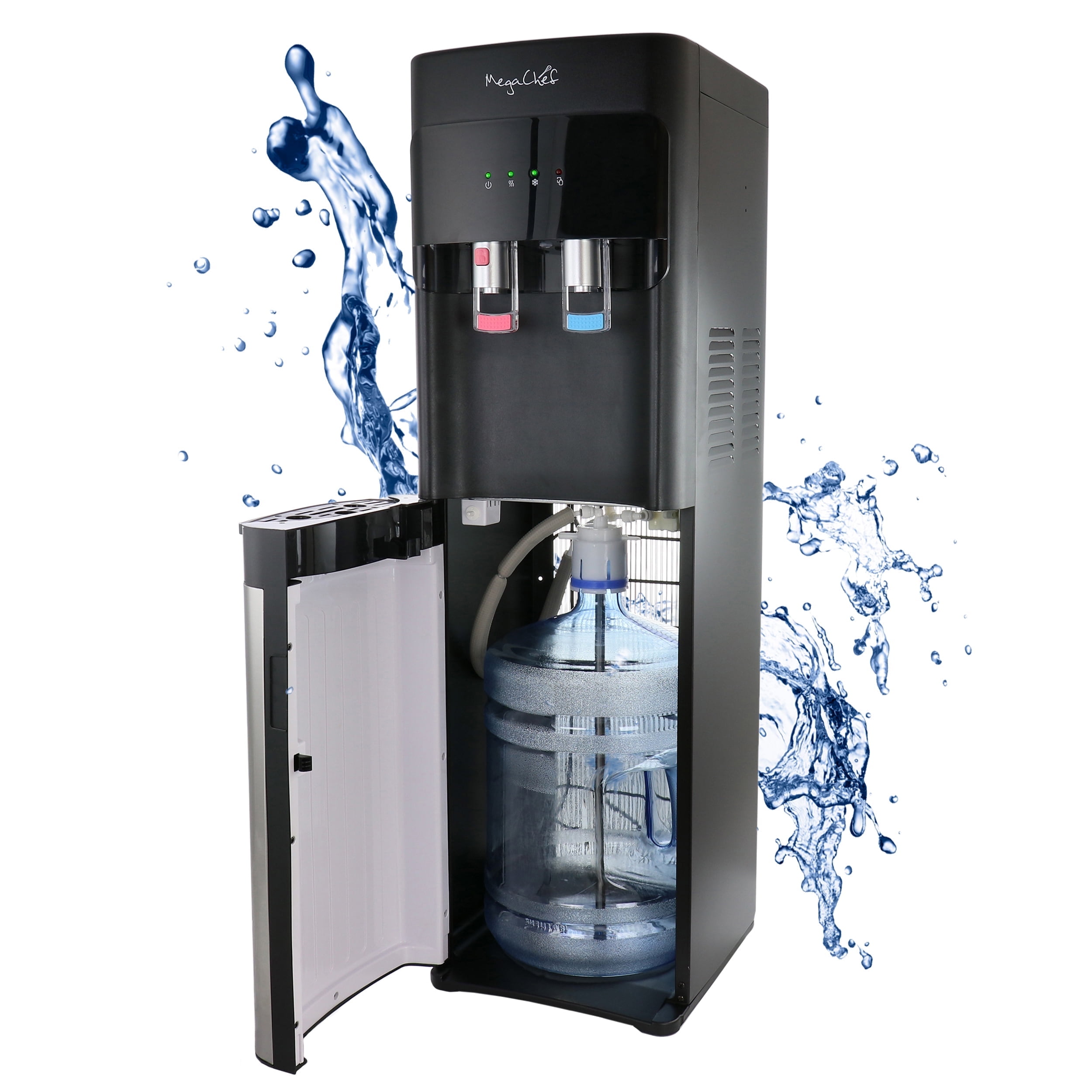 MegaChef Black Bottom Load Hot and Cold Water Dispenser