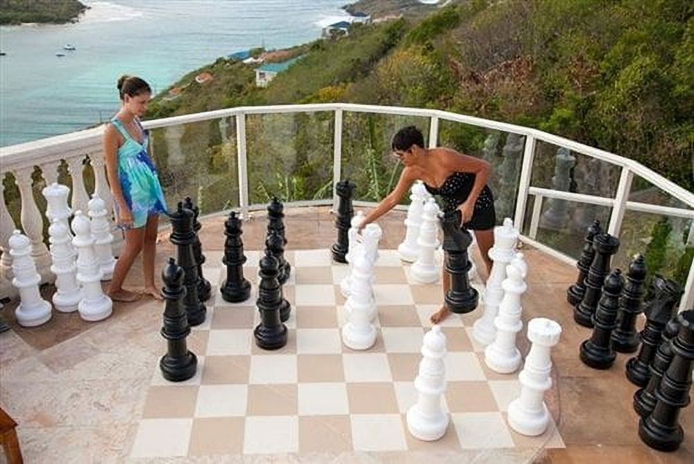 37-Inch Giant Black and White Plastic Chess Set
