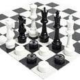 thumbnail image 1 of MegaChess Outdoor Chess Set Giant with 12" King Bundle, Mat & Checkers Set, 1 of 8