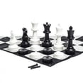thumbnail image 1 of MegaChess Outdoor Chess Set Giant with 16" King Bundle, Mat & Checkers Set, 1 of 8