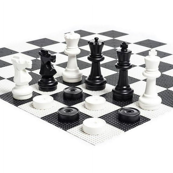 MegaChess Outdoor Chess Set Giant with 25" King Bundle, Board & Checker Set