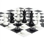 مجموعة الشطرنج الخارجية MegaChess عملاقة مع مجموعة 25 King Bundle وBoard وChecker