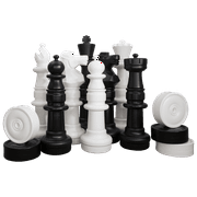 MegaChess Outdoor Chess Set Giant with 37 King Bundle, Board & Checker Set