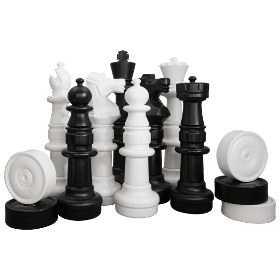 MegaChess Outdoor Chess Set Giant with 37" King Bundle, Board & Checker Set