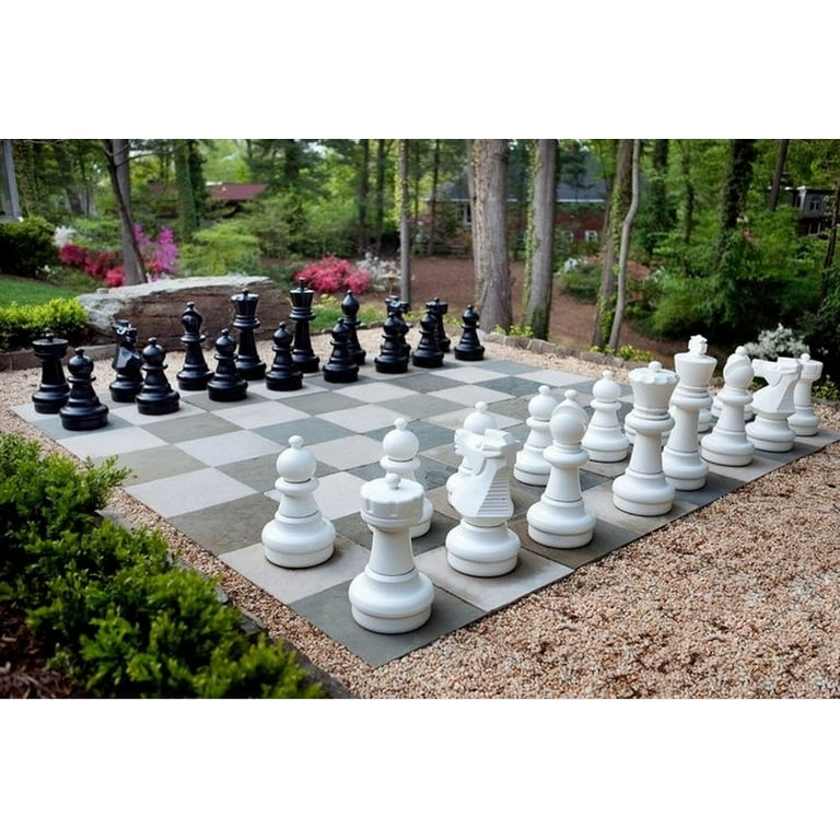 MegaChess Premium Complete Set of Giant Chess Pieces with 25 Inch Tall King  - Black and White 