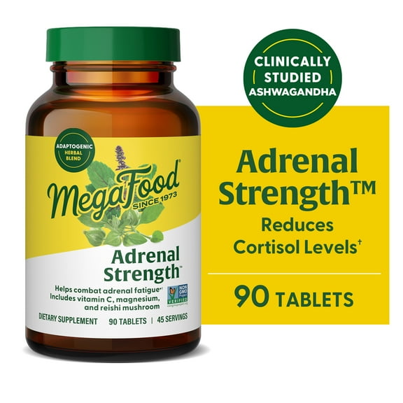 MegaFood Adrenal Strength - Sensoril Ashwagandha, Vitamin C - Stress Support - 45 Servings
