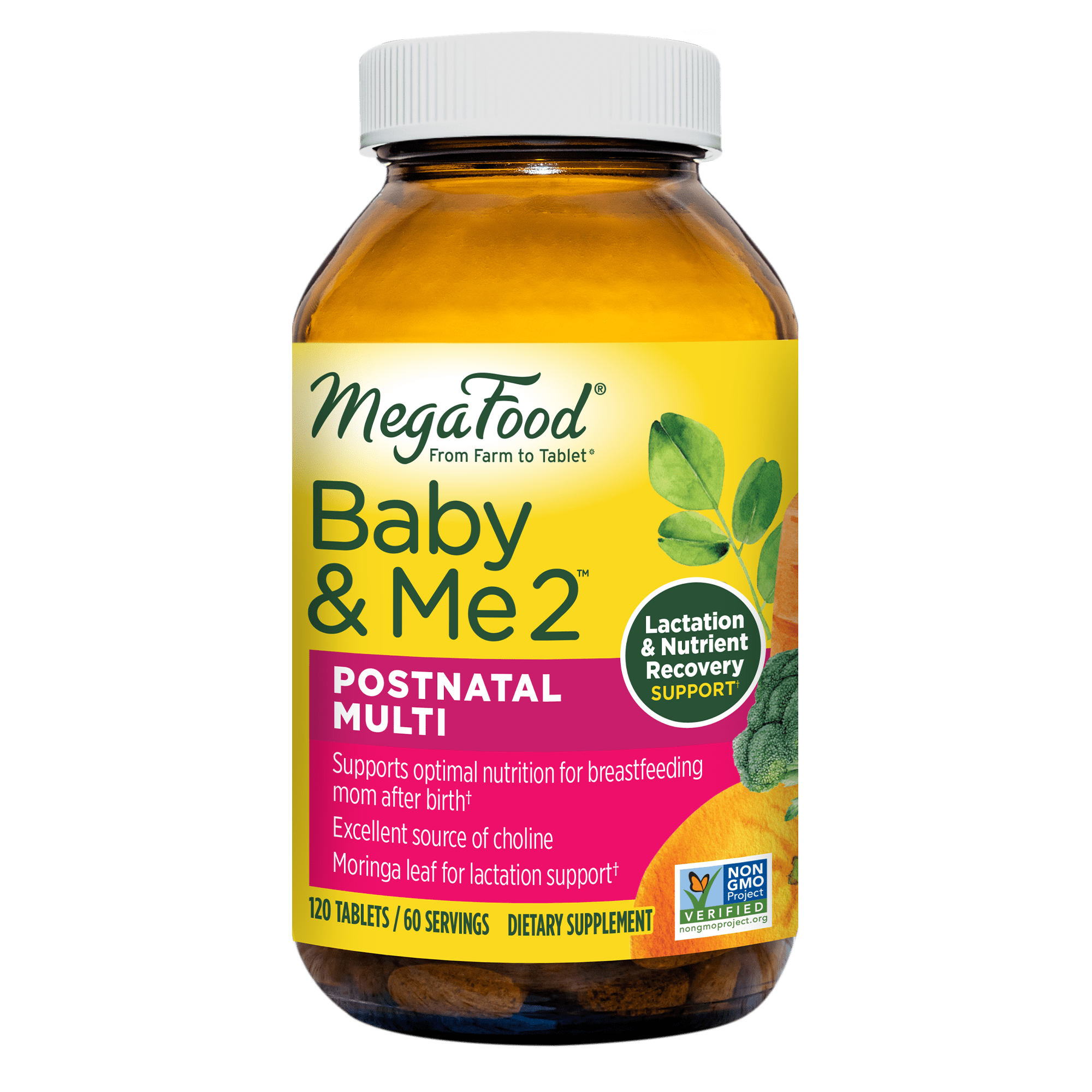 MegaFood Baby & Me 2 Postnatal Vitamins for Breastfeeding Moms with