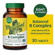 MegaFood Balanced B Complex - 8 B Vitamins - Vitamin B6 & B12 - Vegan - 30 Servings