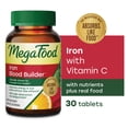 thumbnail image 1 of MegaFood Blood Builder Iron Supplement for Women, Vitamin C & B12, Folic Acid, Vegan, Non-GMO, Improves Energy Levels, 30 Tablets, 30 Servings, 1 of 11