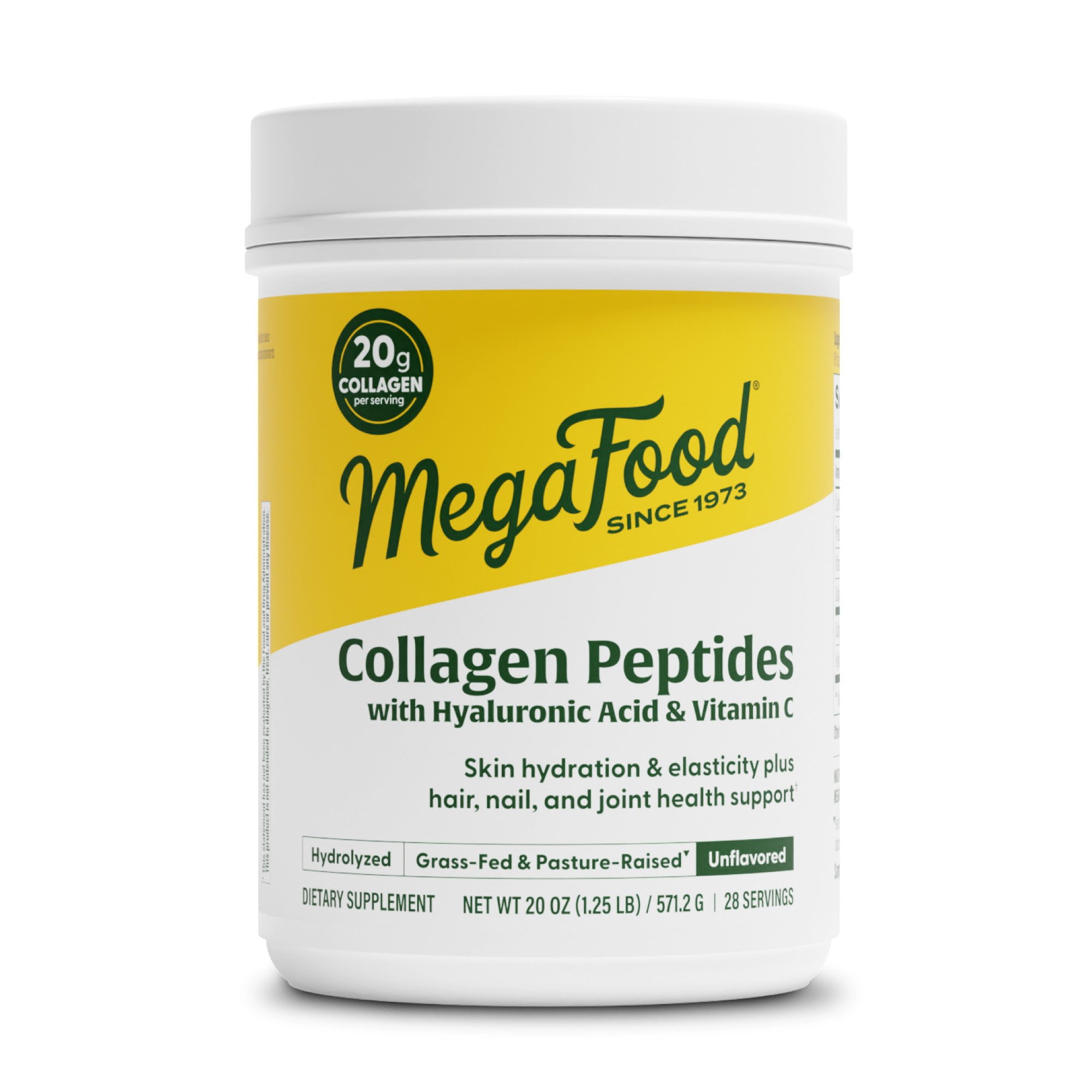 Megafood MegaFood Collagen Peptides, Hyaluronic Acid & Vitamin C, Grass-Fed ...
