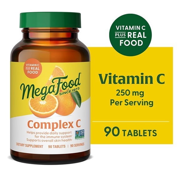 MegaFood Complex C - Vitamin C for Immune Support - Vegan, Gluten-Free - 90 Servings